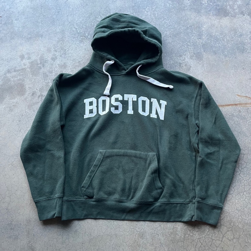 Bay State Gear Boston Hoodie Forest Green Pullover Sweatshirt Mens Small